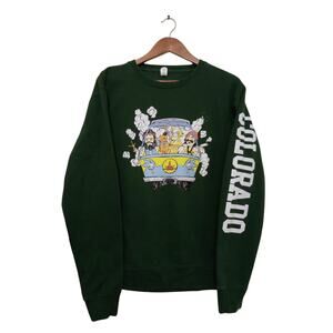 Vintage Y2K Scooby Doo Shaggy Cheech Chong 420 Sweatshirt Colorado Graphic SZ L
